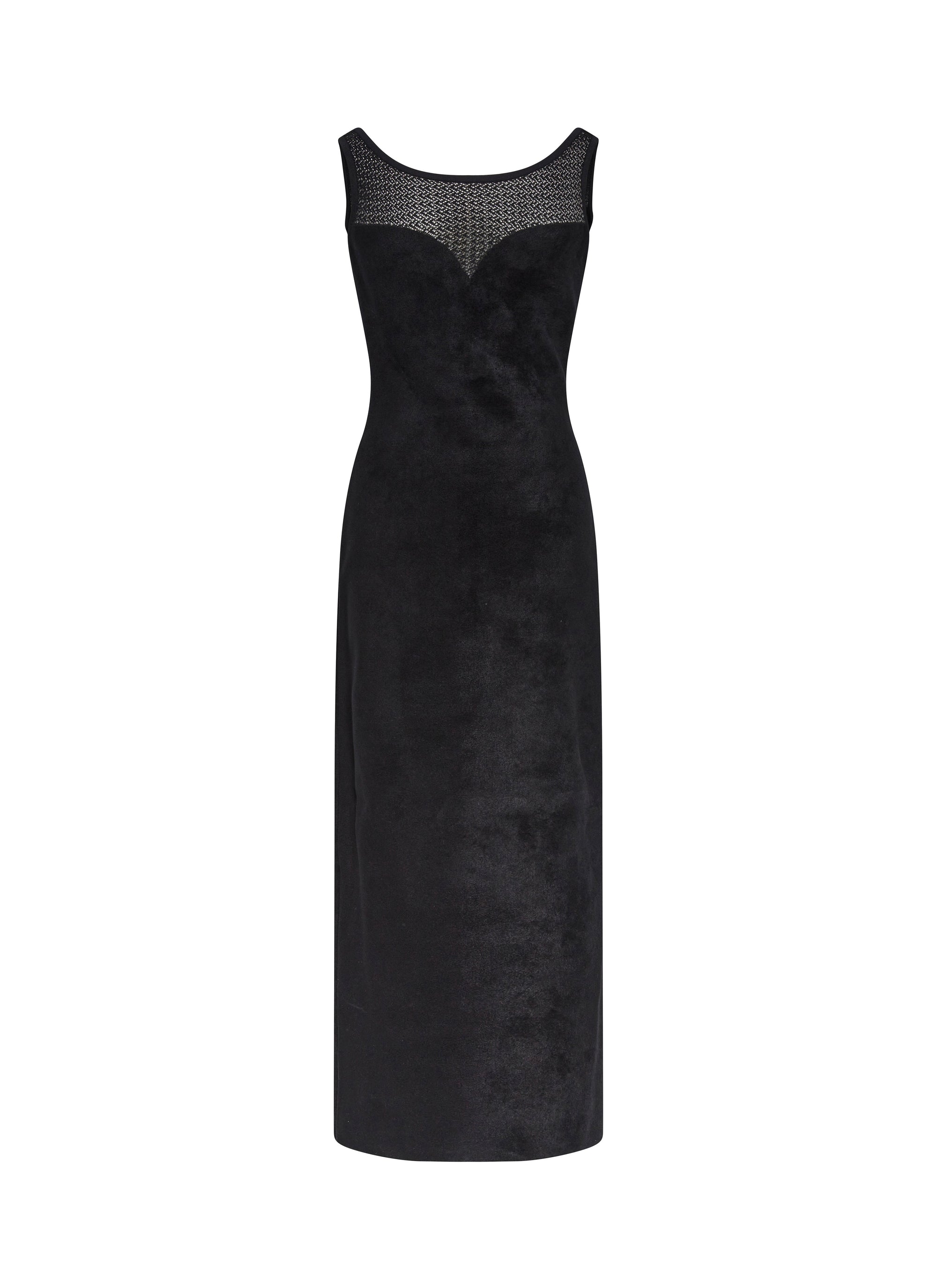 Sleeveless wool blend dress - Black
