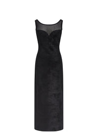 Sleeveless straight dress - Black intense