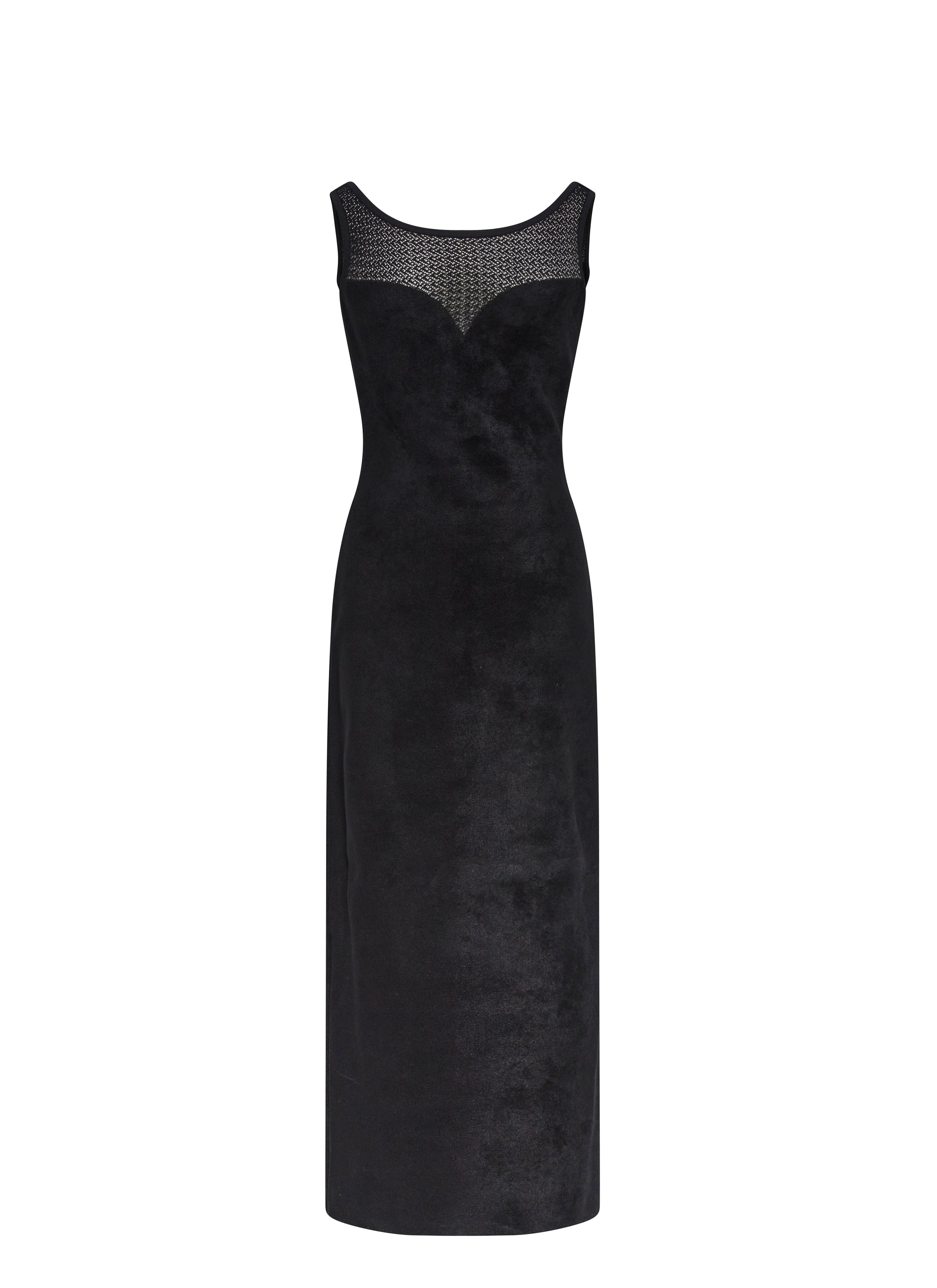 Sleeveless straight dress - Black intense