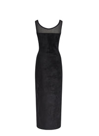 Sleeveless straight dress - Black intense