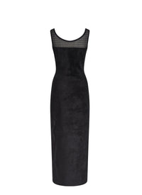 Sleeveless wool blend dress - Black
