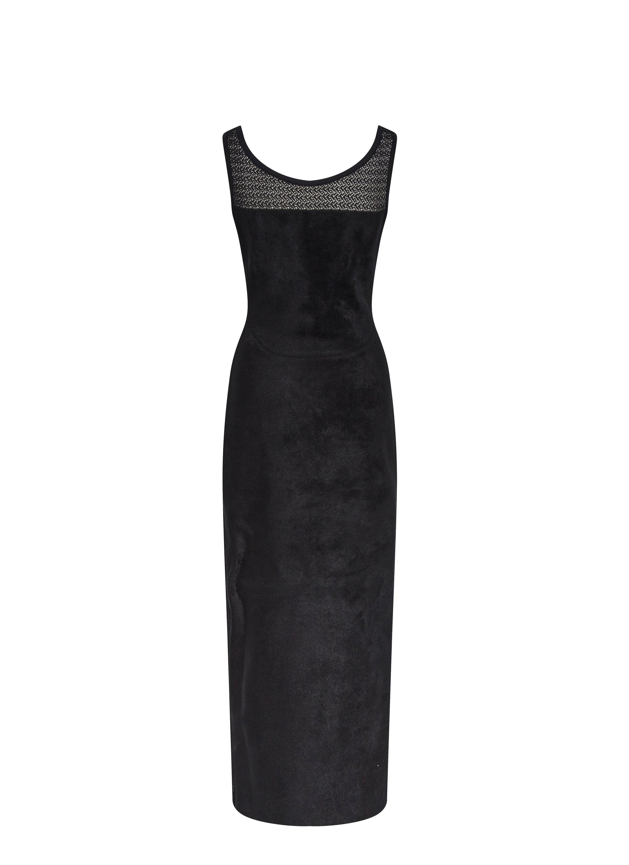 Sleeveless wool blend dress - Black