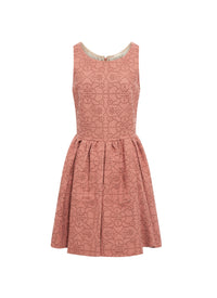 Sleeveless studded petal dress in wool and cashmere - Poudre & Or