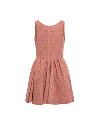 Sleeveless studded petal dress in wool and cashmere - Poudre & Or