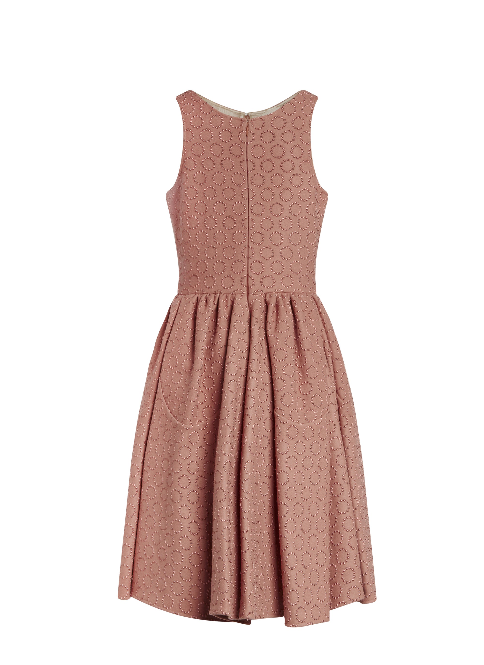 Petal dress in wool and cashmere - Poudre