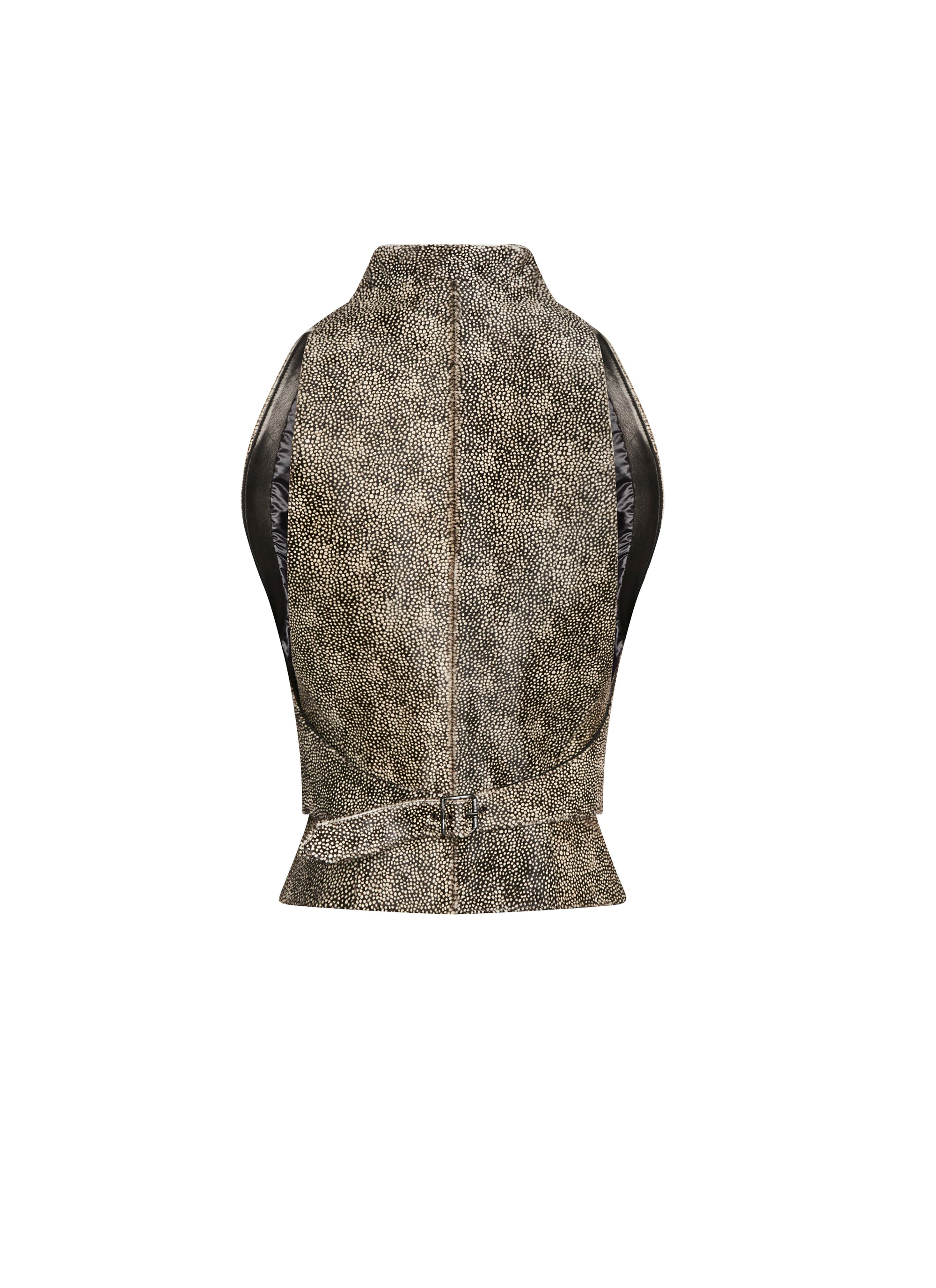 Speckled Leather Vest - White & Black