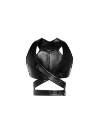 Strapless leather top - Black