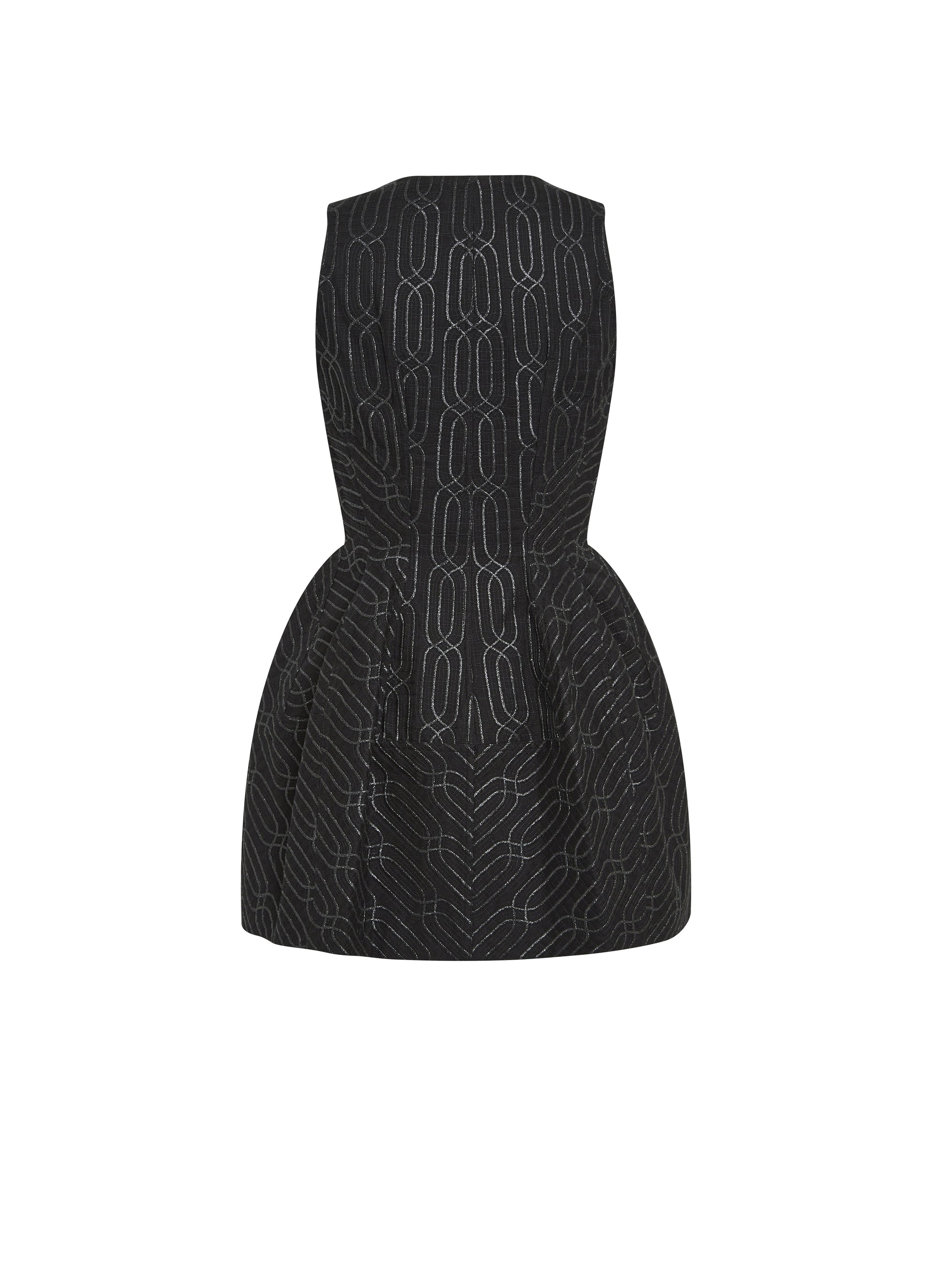 Embroidered short zip dress - Red & White