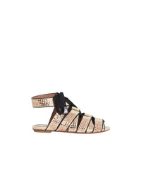 Spartan sandals with wide straps - Natural & Black