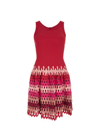 Short mesh flared dress - Scarlet