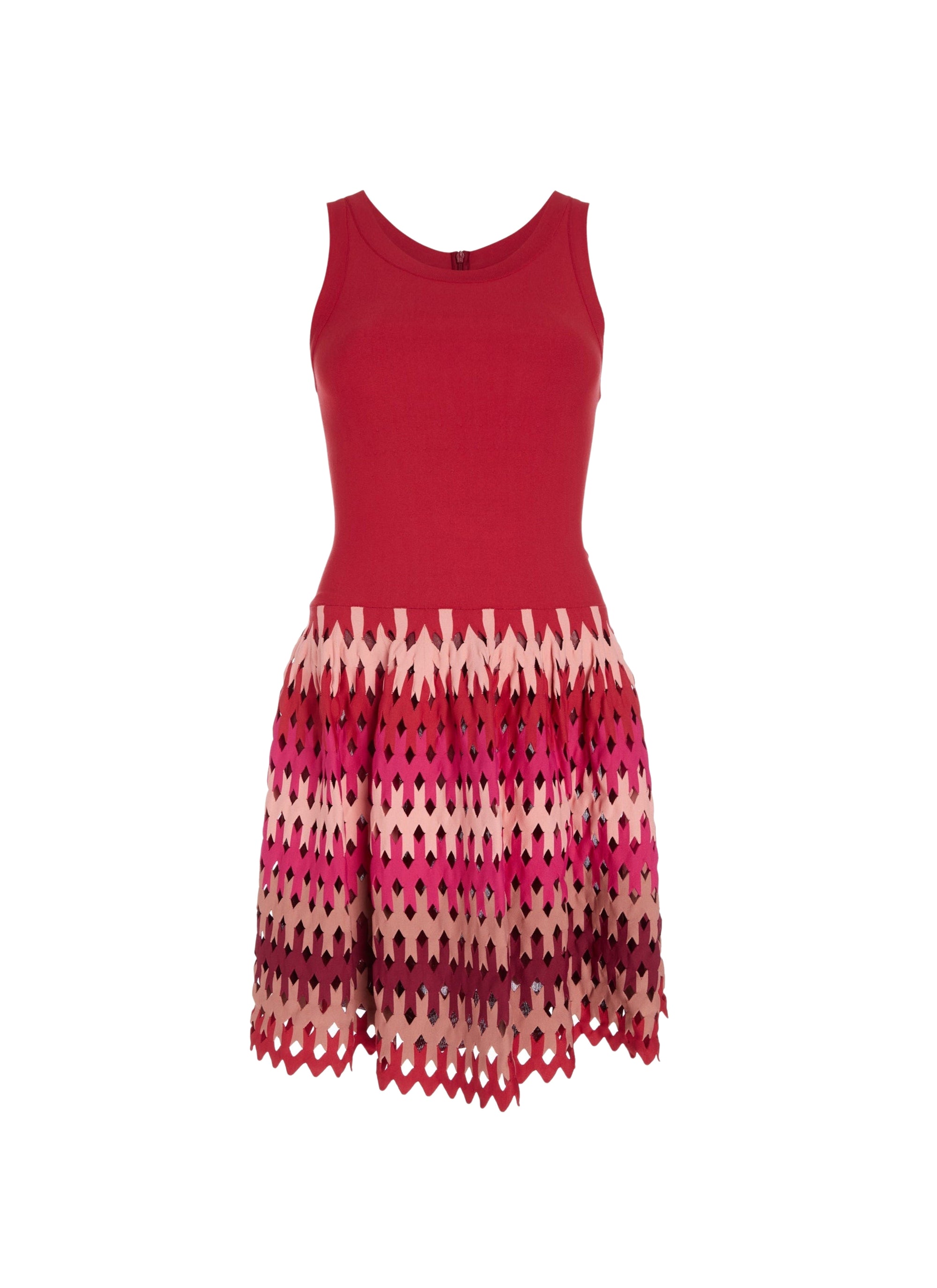 Short mesh flared dress - Scarlet