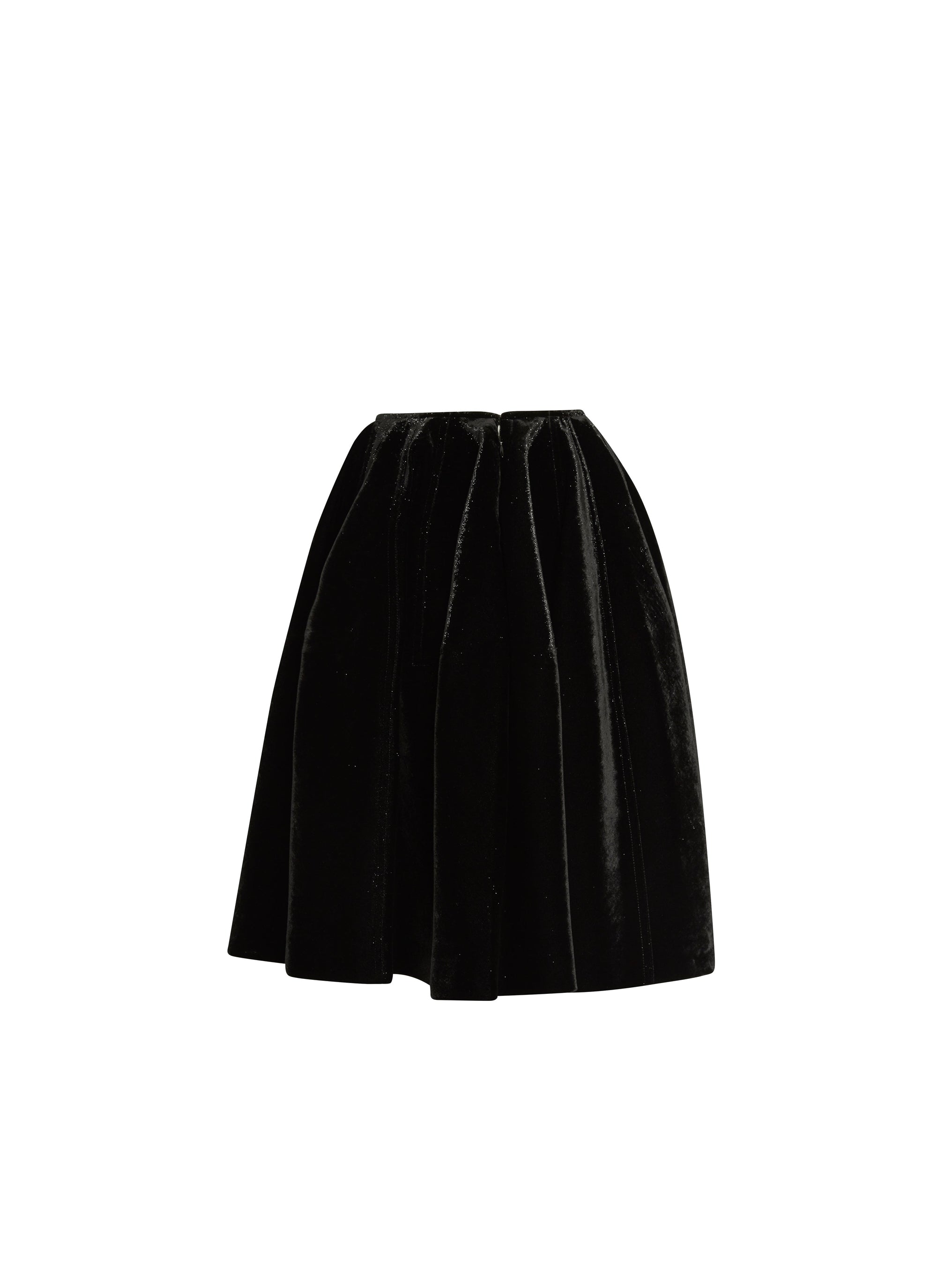 Jupe regular en velours scintillant - Noir