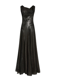Sleeveless lily velvet dress - Red & White
