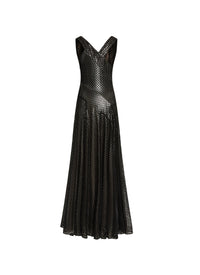 Sleeveless lily velvet dress - Red & White