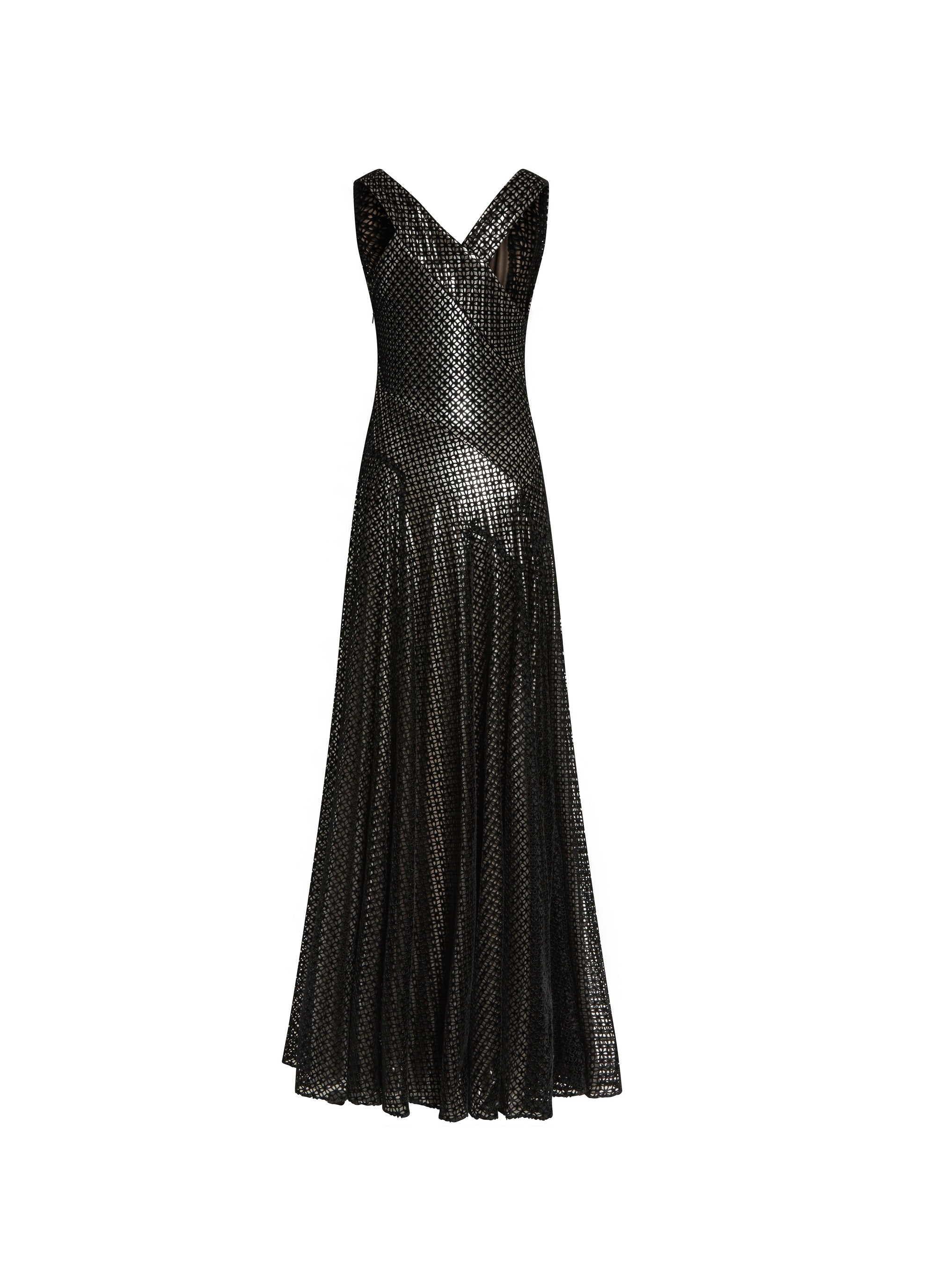 Sleeveless lily velvet dress - Red & White