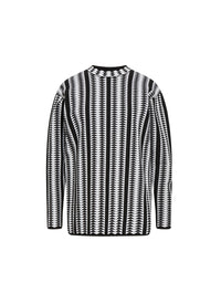 Pull à manches longues imprimé en laine - Noir & Blanc