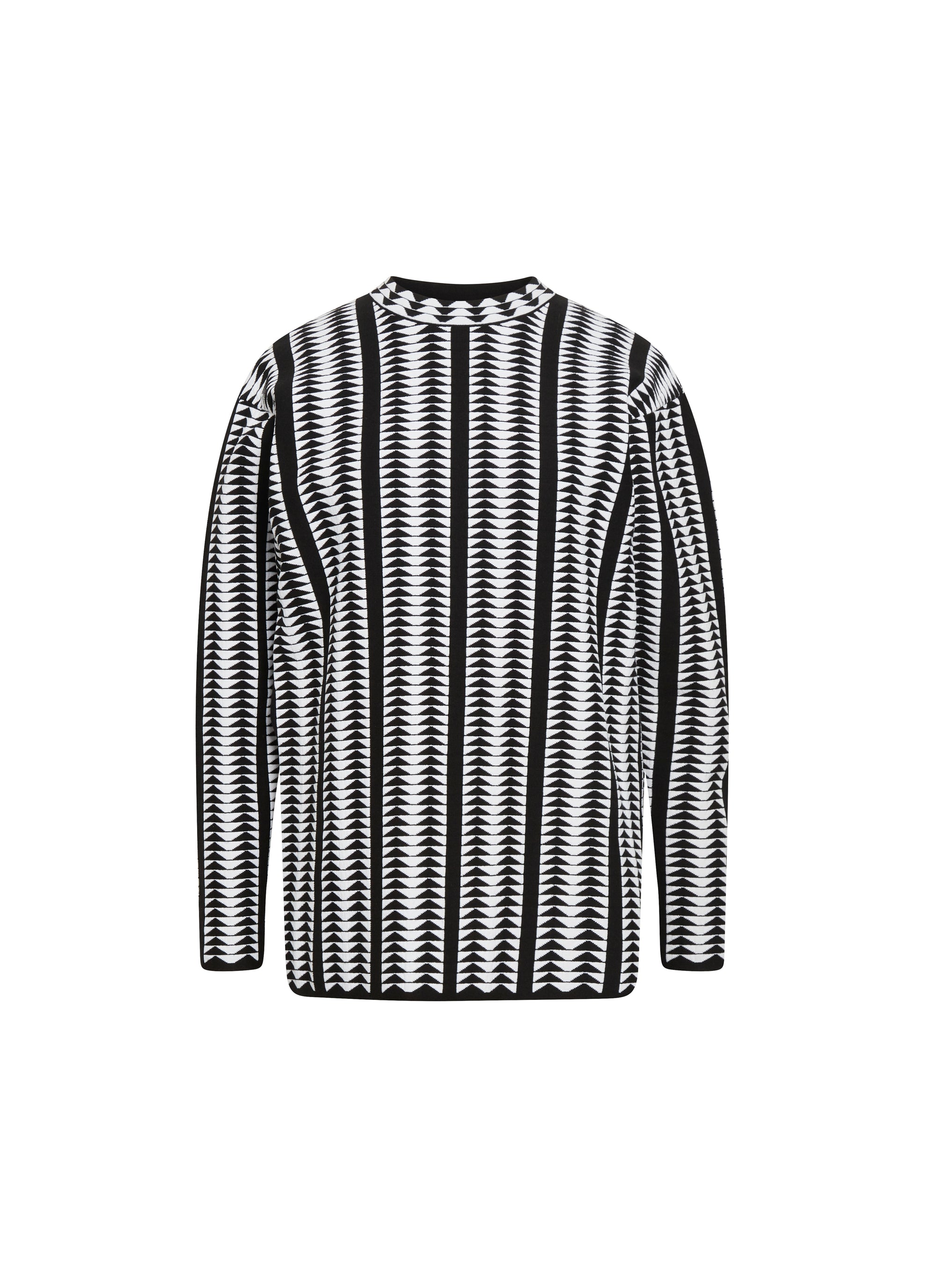 Pull à manches longues imprimé en laine - Noir & Blanc