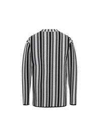 Pull à manches longues imprimé en laine - Noir & Blanc