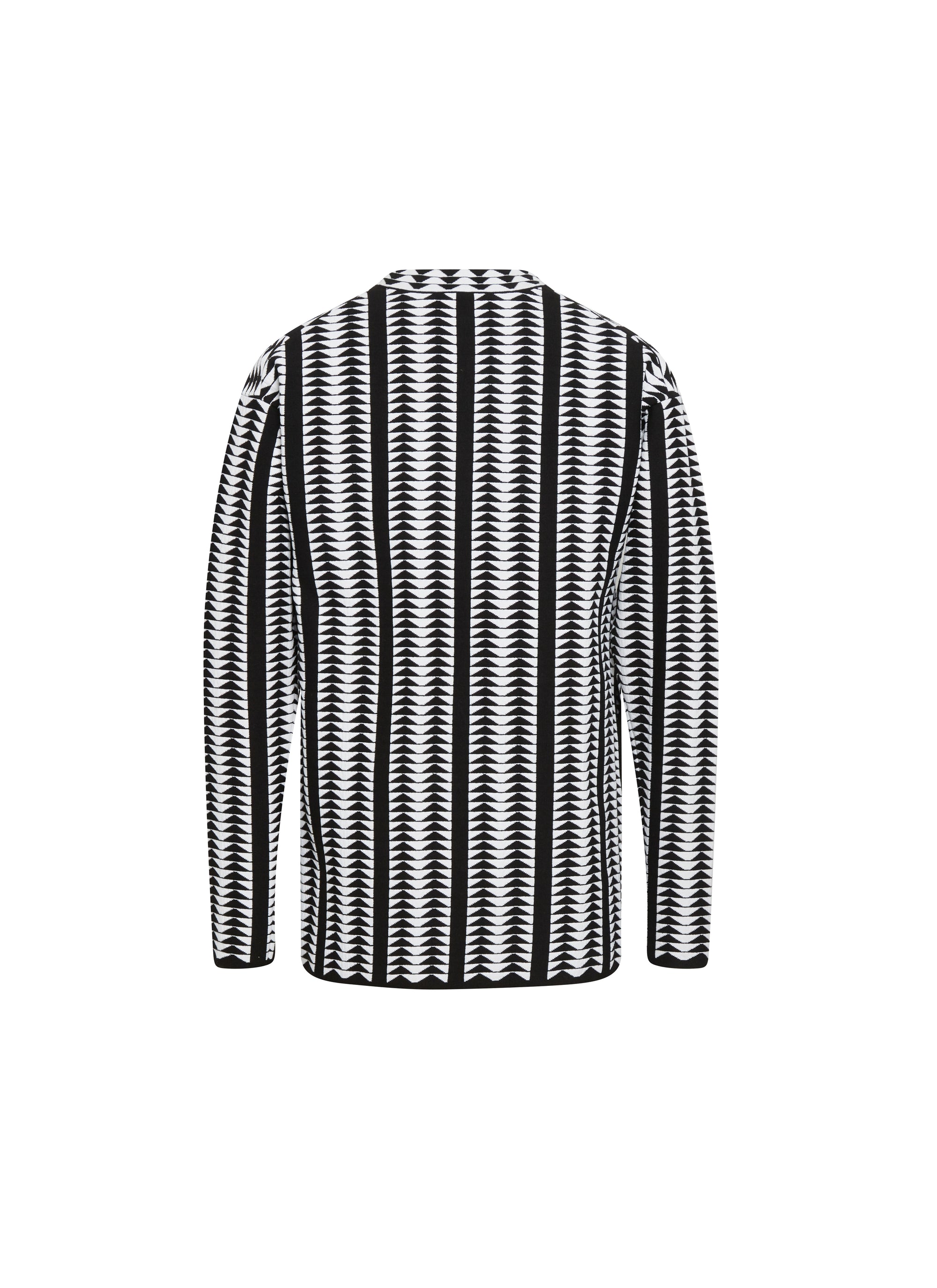 Pull à manches longues imprimé en laine - Noir & Blanc