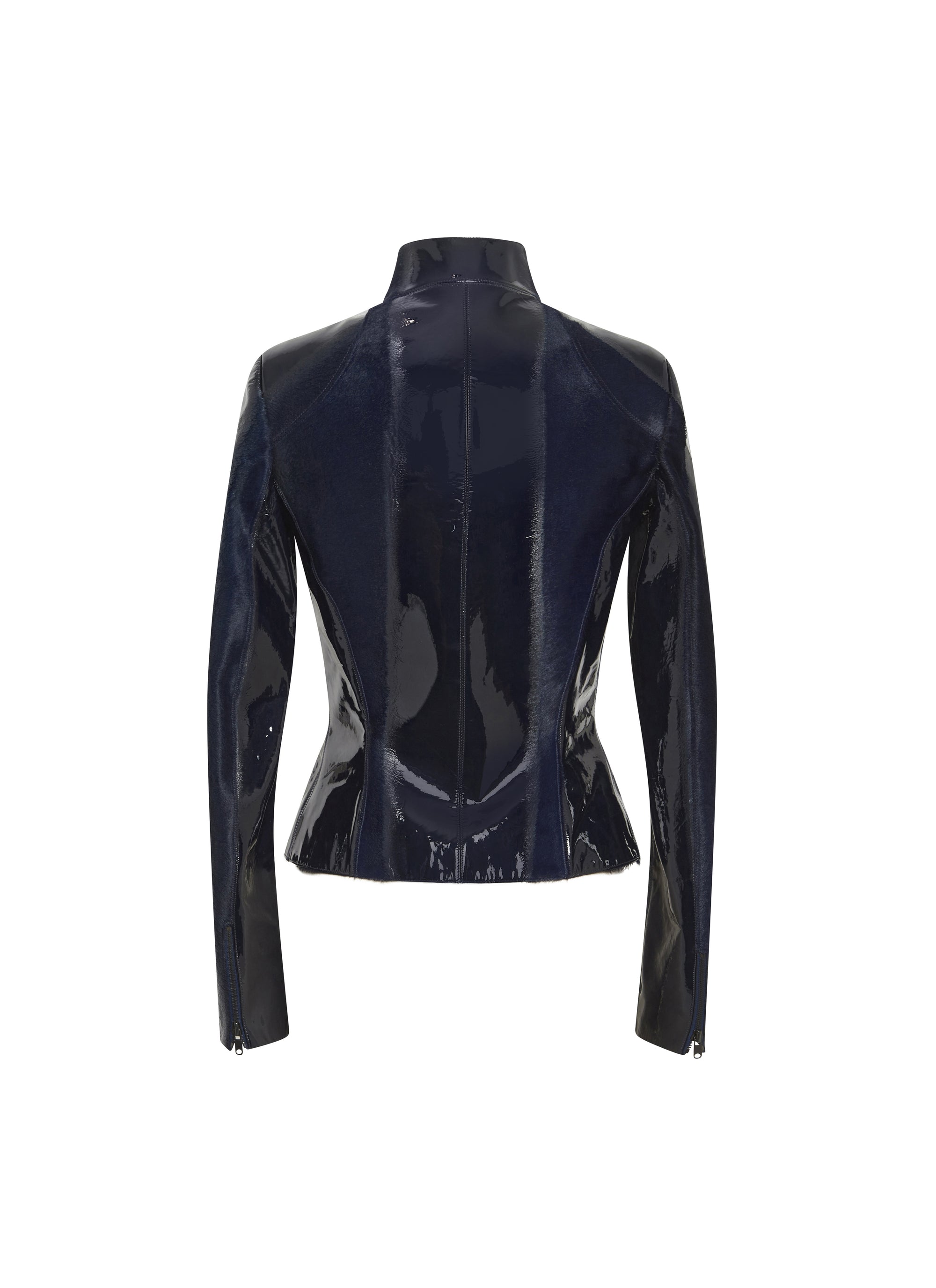 Short Patent Leather Jacket - Sapphire