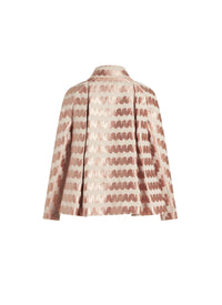 Classic jacket with wave embroidery in wool and cashmere - Aubergine