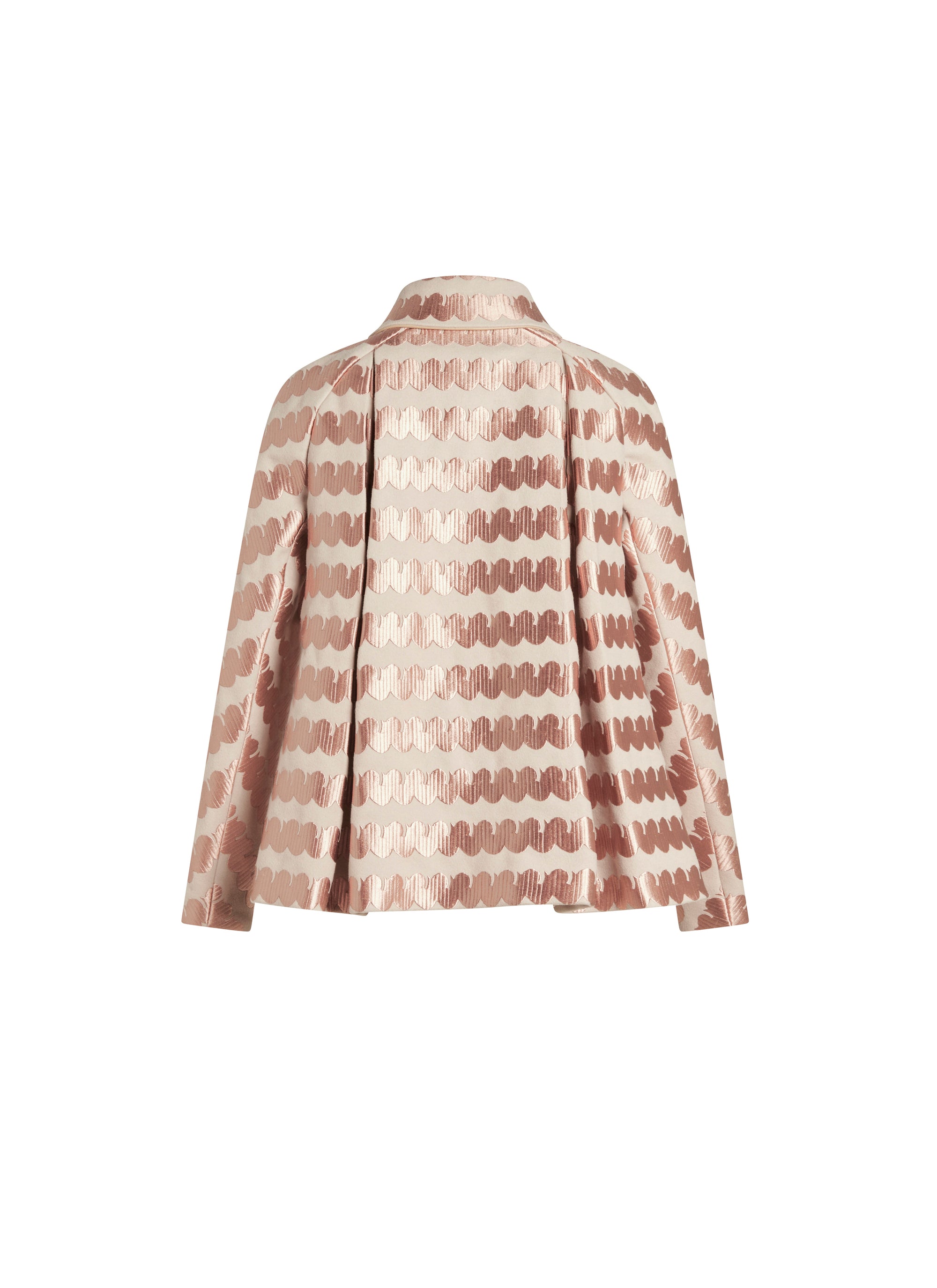 Classic jacket with wave embroidery in wool and cashmere - Aubergine