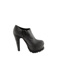 Studded leather platform boots - Anthracite