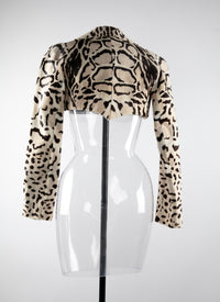 Short bolero in animal print leather - Multicolour