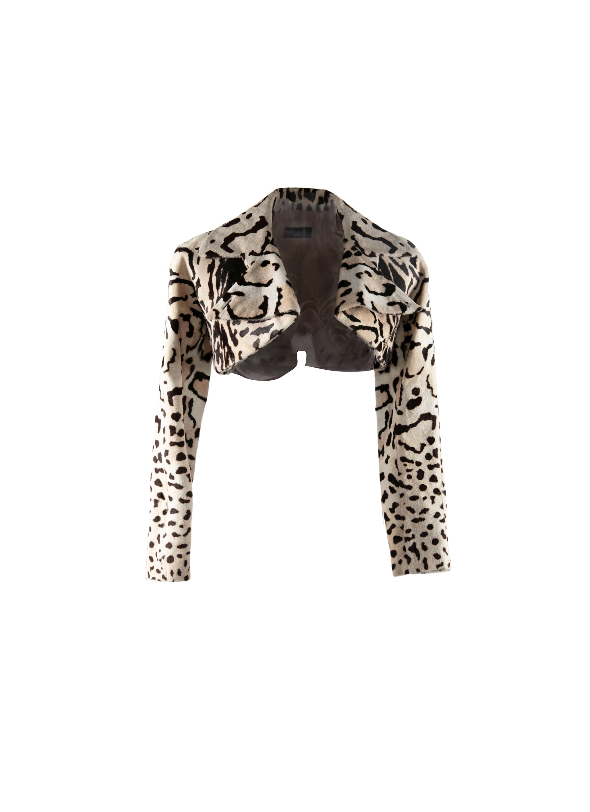 Short bolero in animal print leather - Multicolour