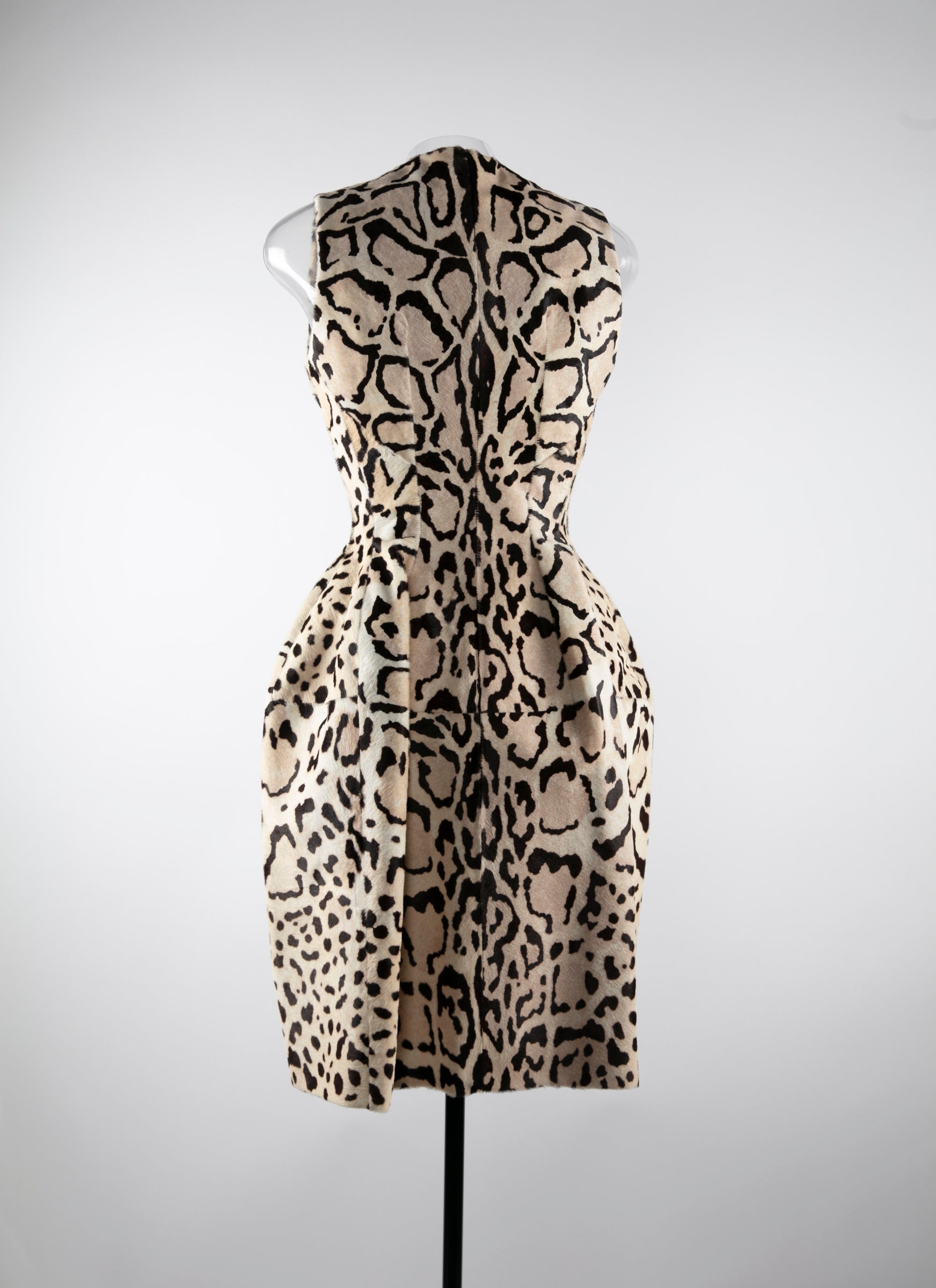 Zip dress in leather - Brown