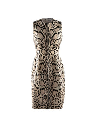 Zip dress in leather - Brown