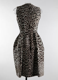 Zip dress in leather - Brown