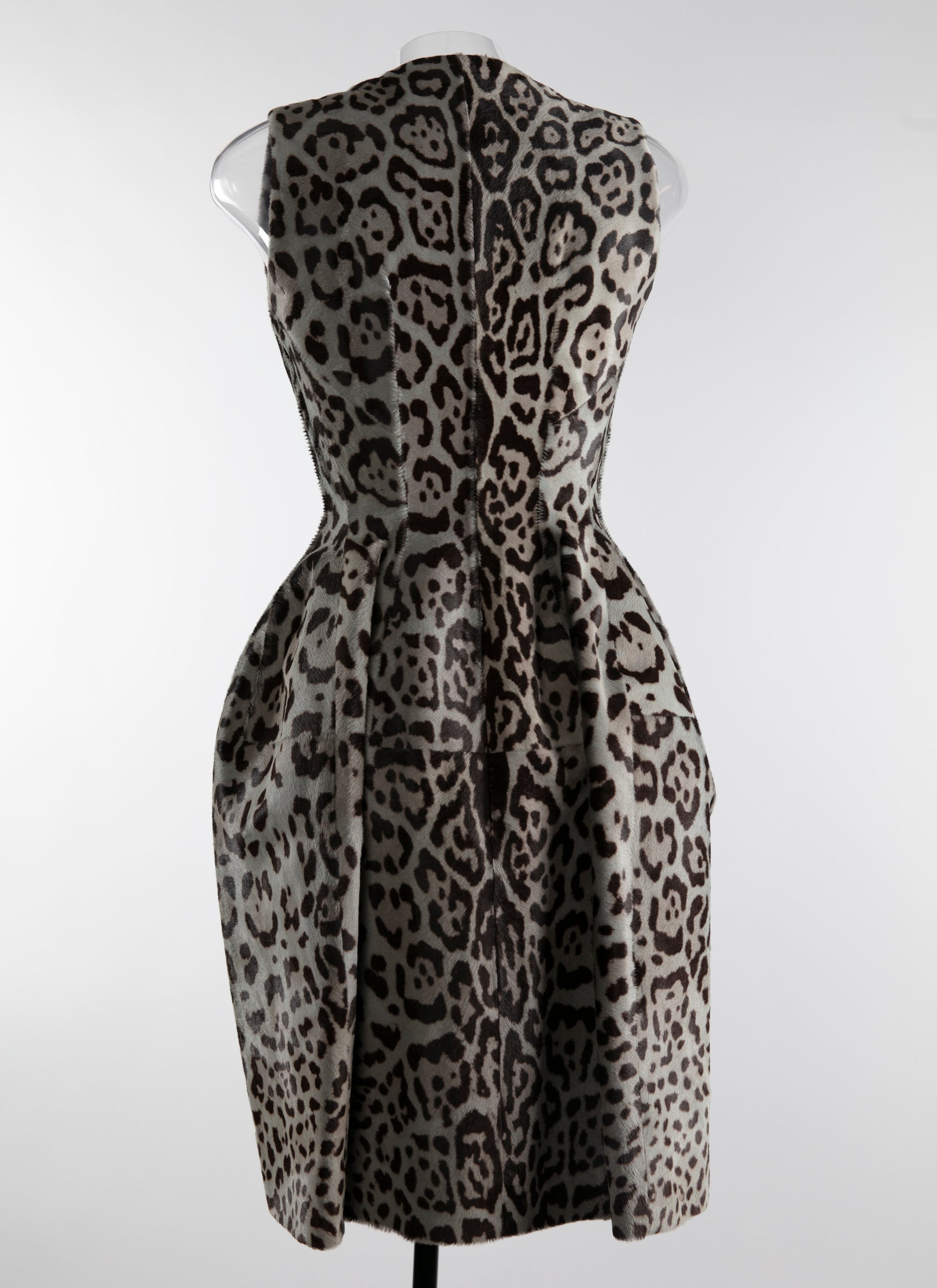Zip dress in leather - Brown