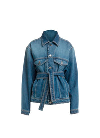 Veste en denim enveloppante - Bleu Jeans