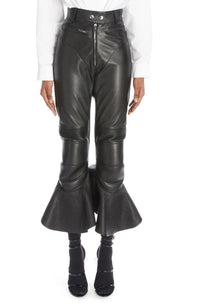 Pantalon en cuir mat en cuir - Noir Alaïa