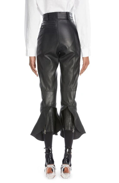 Pantalon en cuir mat en cuir - Noir Alaïa