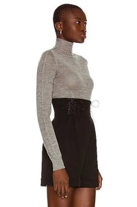 Cashmere long sleeve turtleneck jumper - China Grey