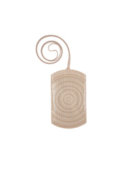 Openwork phone strap in leather - Pearl & Sand
