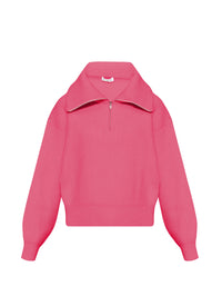 Wool and cashmere zip-neck jumper - Candy