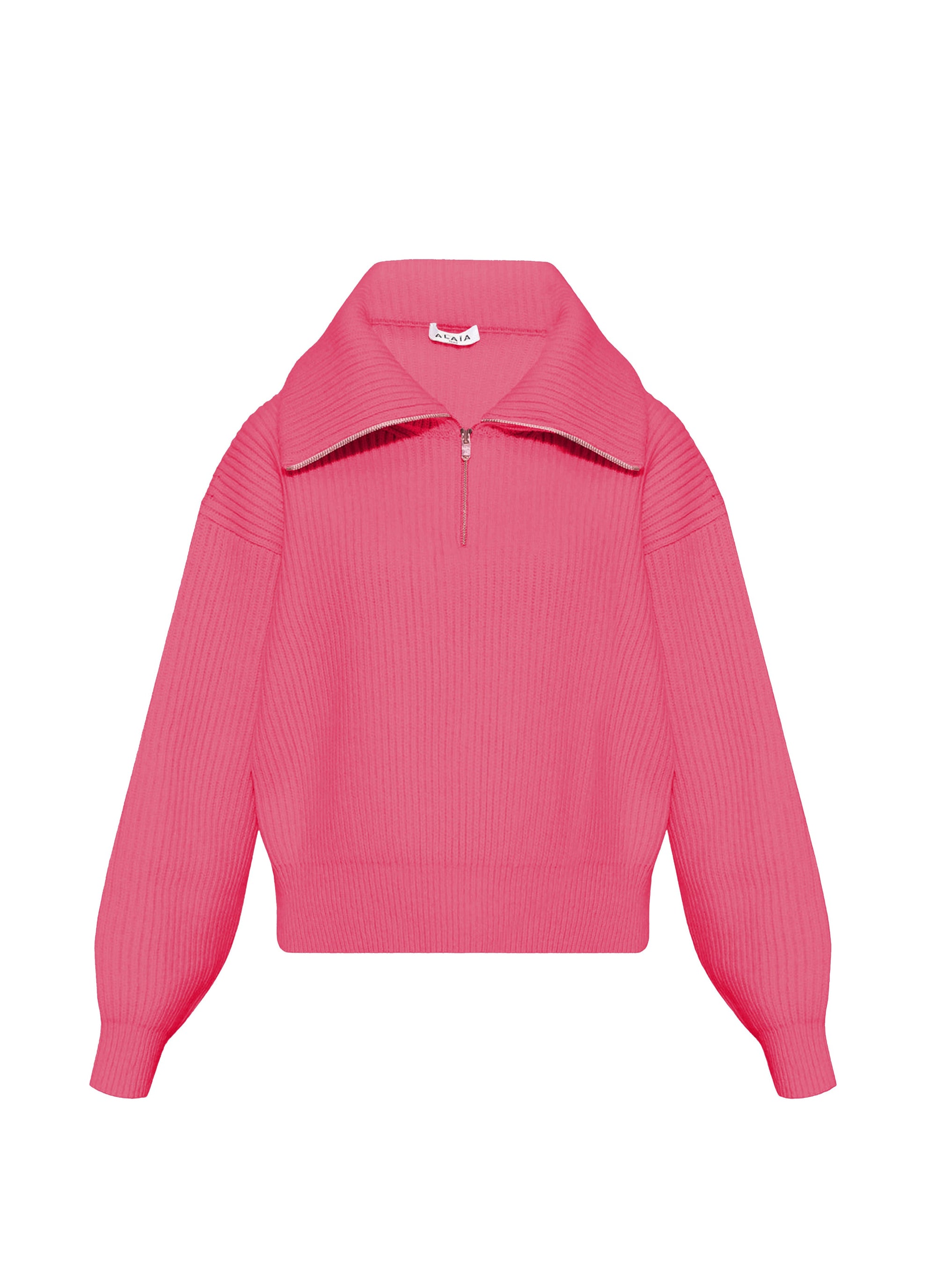 Wool and cashmere zip-neck jumper - Candy