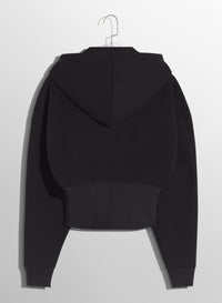BLACK CORSETED HOODIE