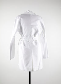 Long-sleeved short trench coat - White iridescent