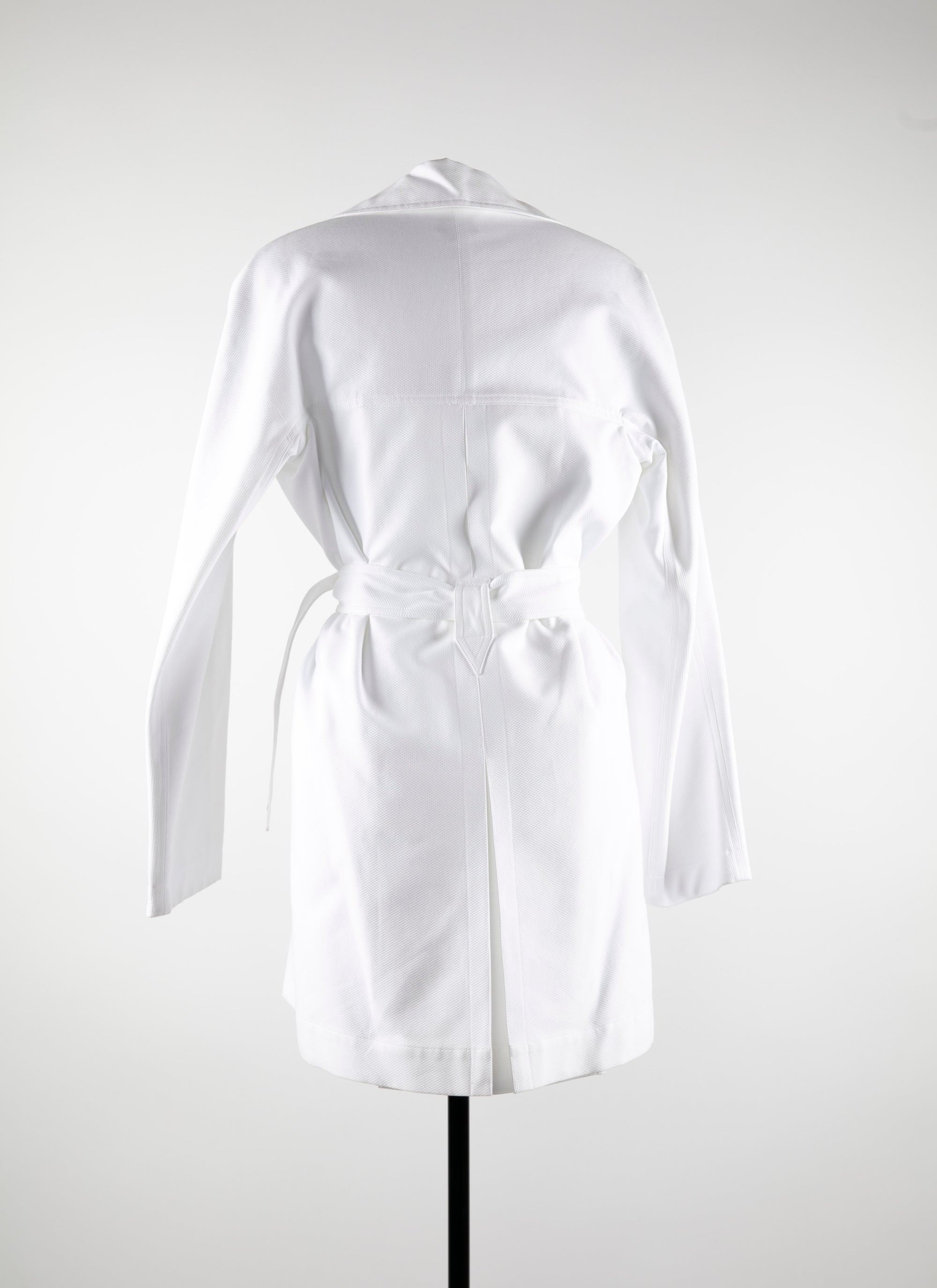 Long-sleeved short trench coat - White iridescent