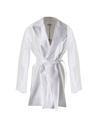 Long-sleeved short trench coat - White iridescent