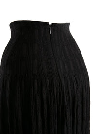 Long pleated skirt in wool - Ebene & Black