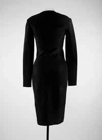 Long-sleeved cinched dress - Black intense