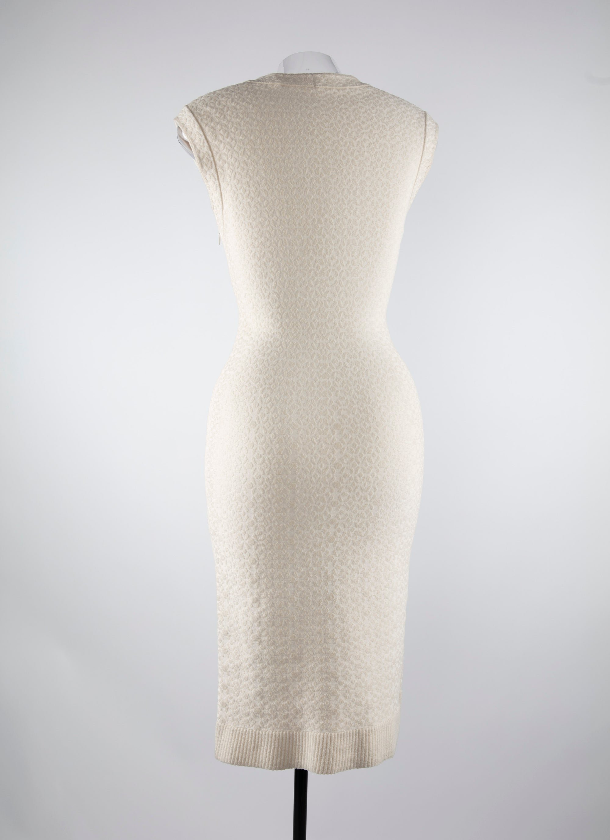 Robe sans manches col carré ajustée - Vanille