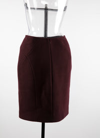 Jupe crayon courte avec détail couture - Prune