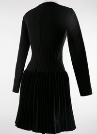 Sleeveless short dress in wool - Black intense