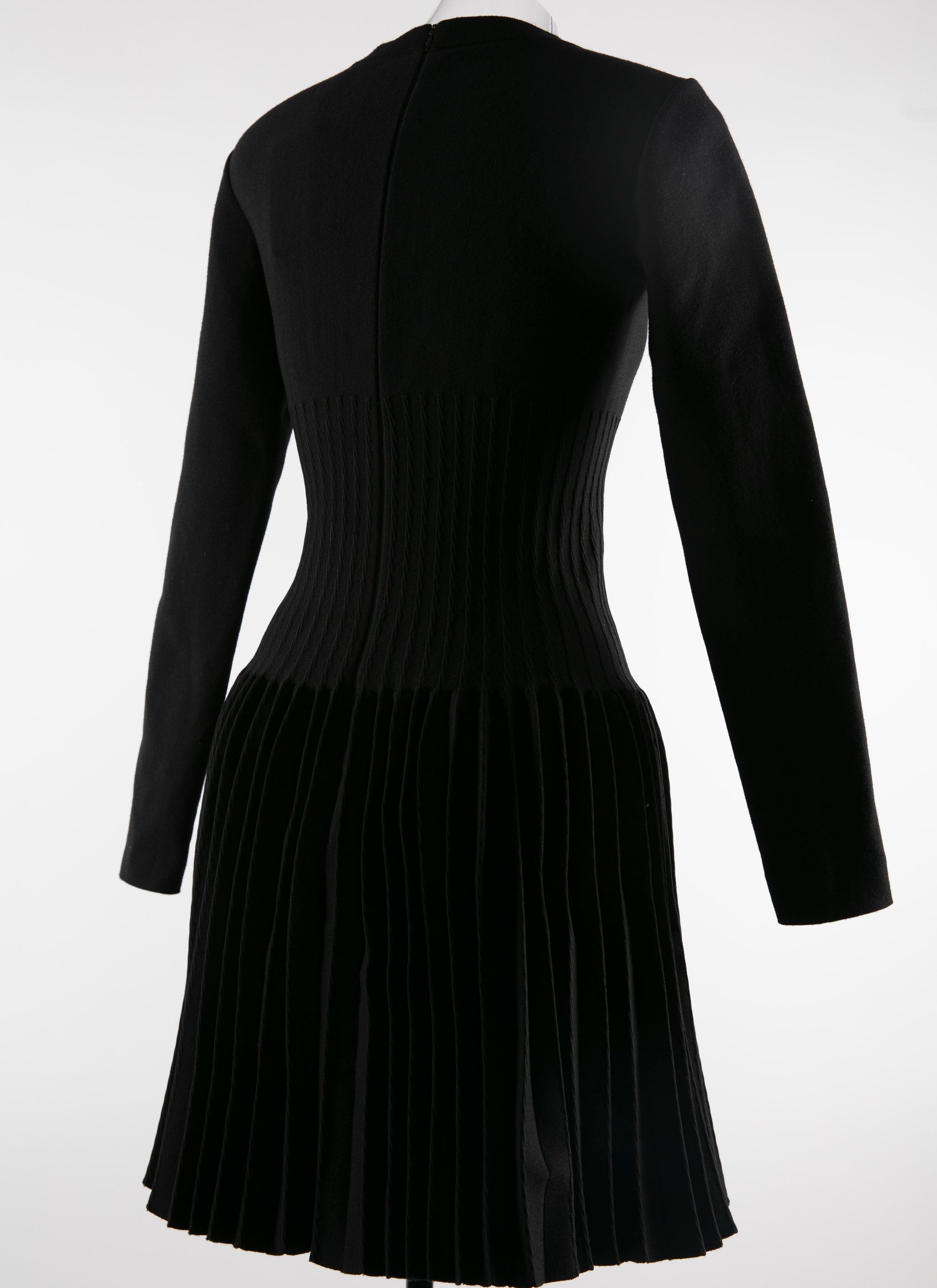 Sleeveless short dress in wool - Black intense